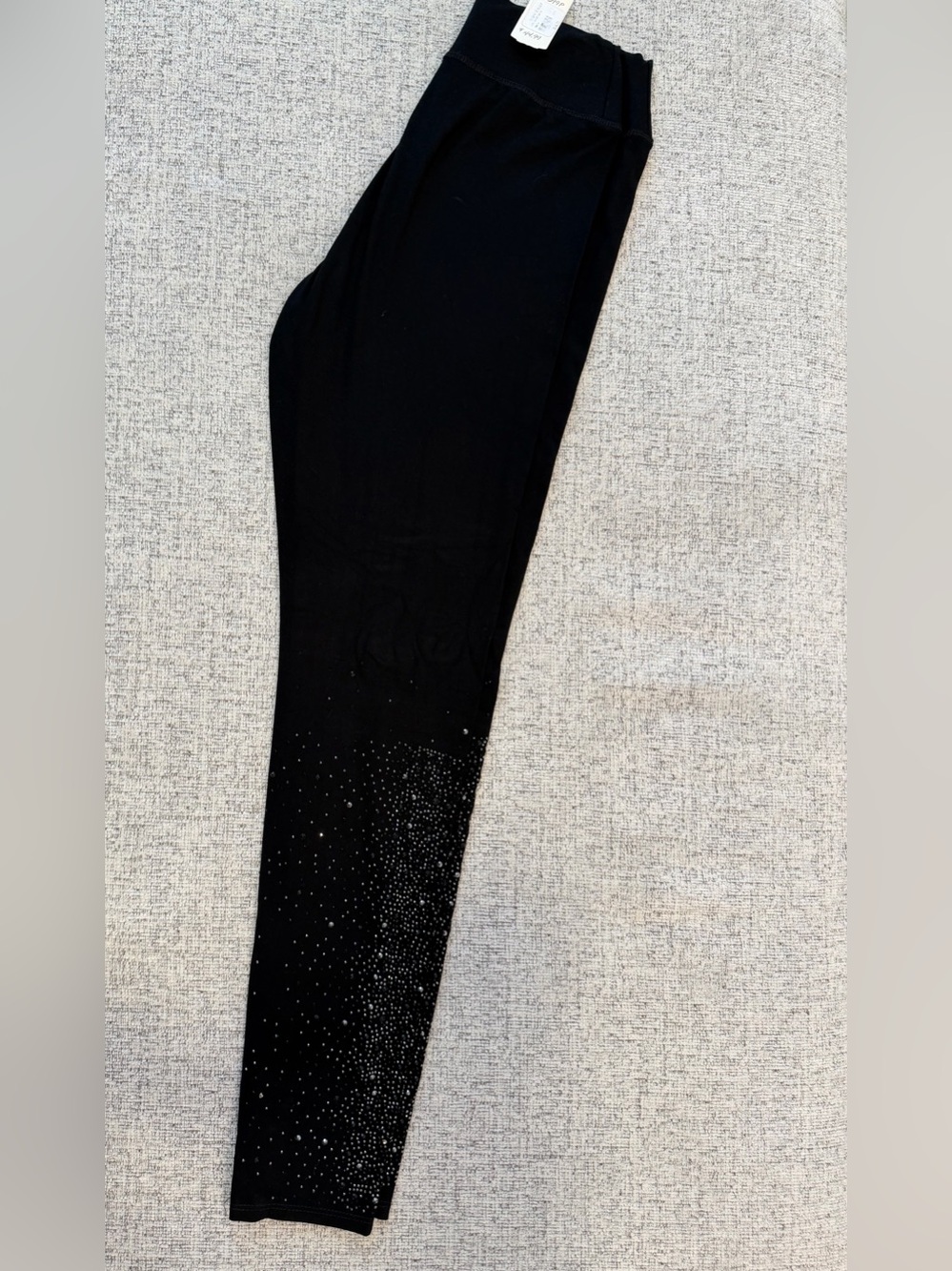 Vocal Black Rhinestone Leggings Women’s Small Stretch Rayon Blend Made in USA